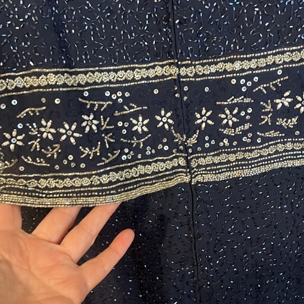 Laurence Kazar evening dress formal size XXL Sequins full length lined - Picture 9 of 14
